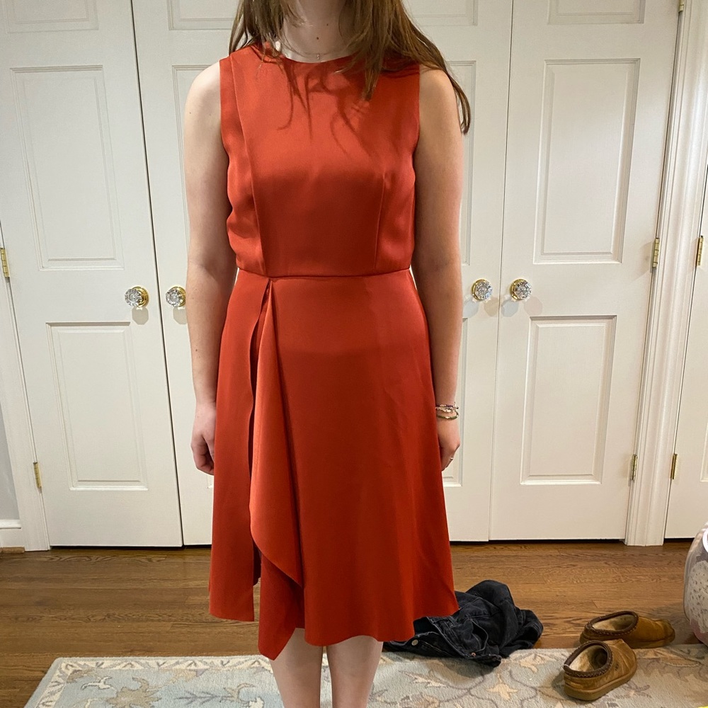 Ted Baker london brick red dress with slit